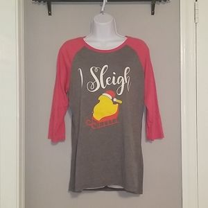 NWT Peeps 'I Sleigh' Baseball Tee